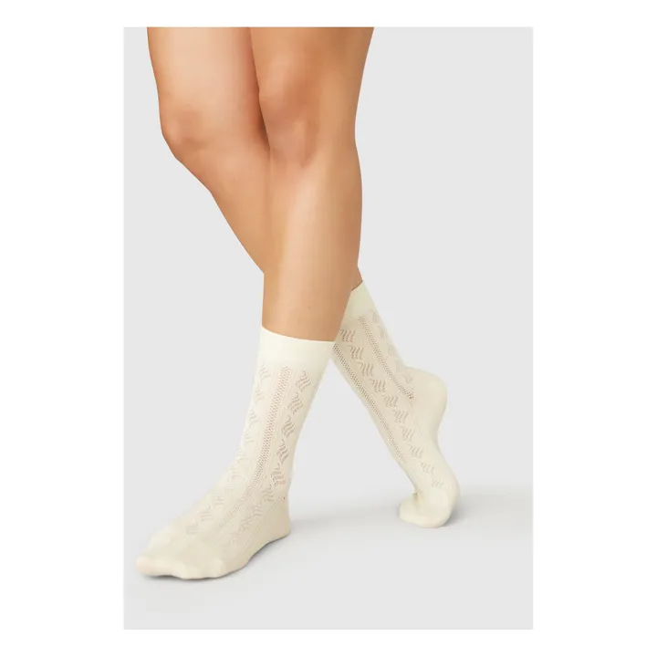 Swedish Stockings Chaussettes Alva Kumiko Coton Bio | Ivoire