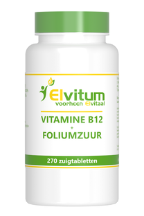 Elvitum Vitamine B12   Foliumzuur Zuigtabletten 270TB