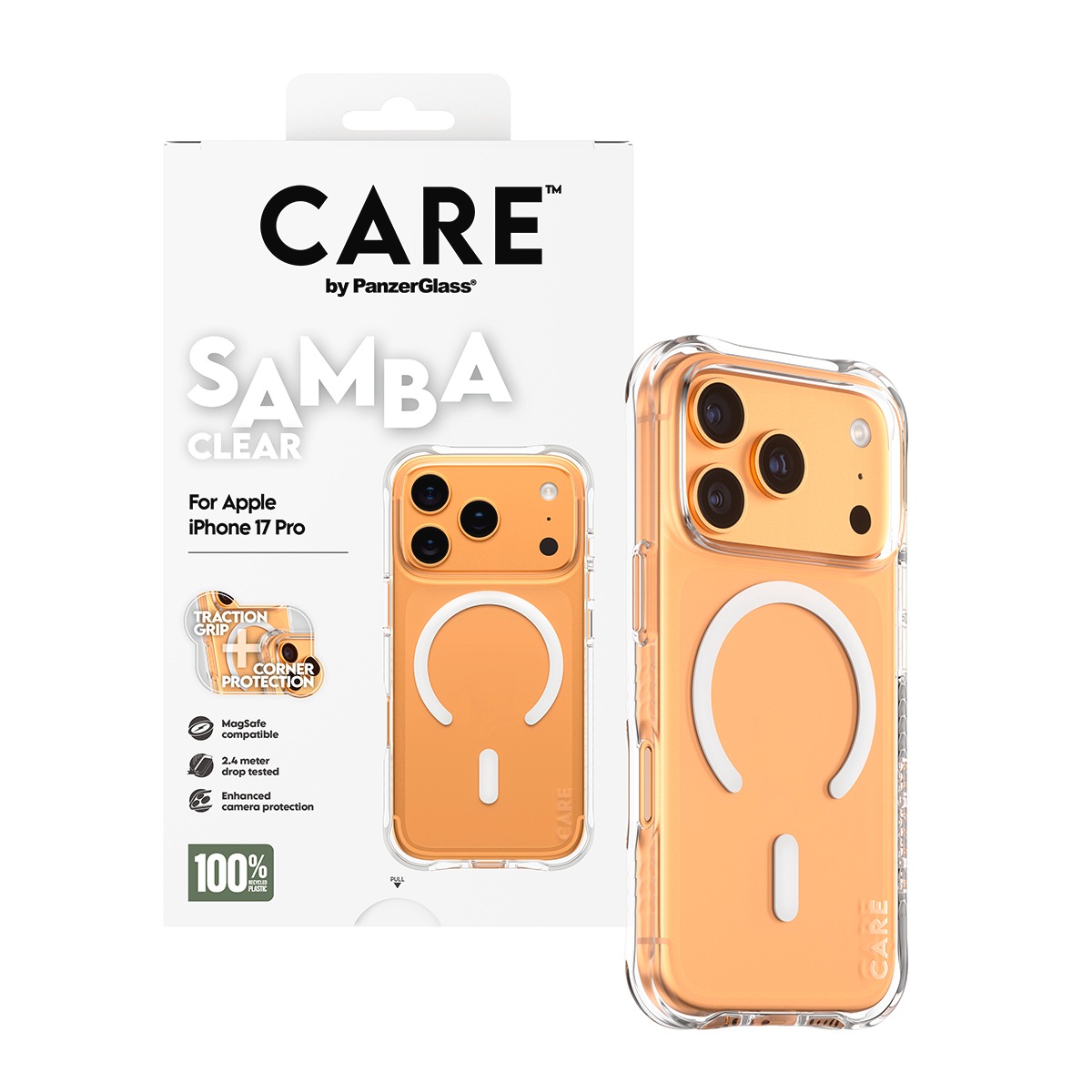 CARE by PanzerGlass Handyhülle »Samba MagSafe Case für Apple iPhone 17 Pro« Apple iPhone 17 Pro Backcover, Schutzhülle, Handyschutzhülle, Case, Schutzcase, stossfest