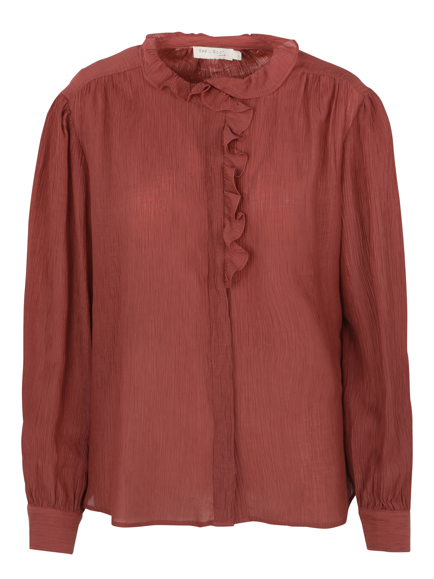 Chemise ample col rond| Orange