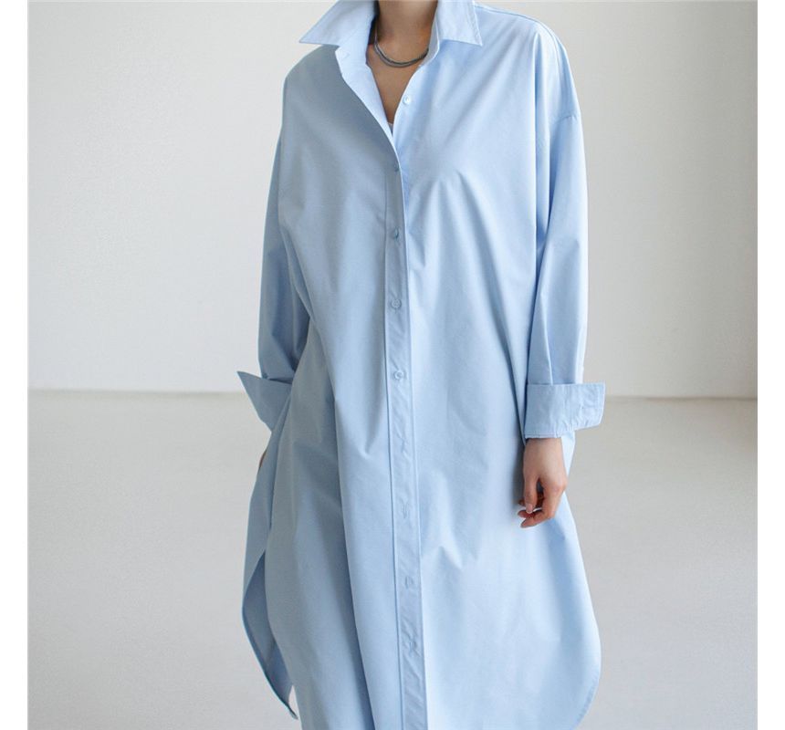 Ango - Oversized lang overhemd met lange mouwen en split