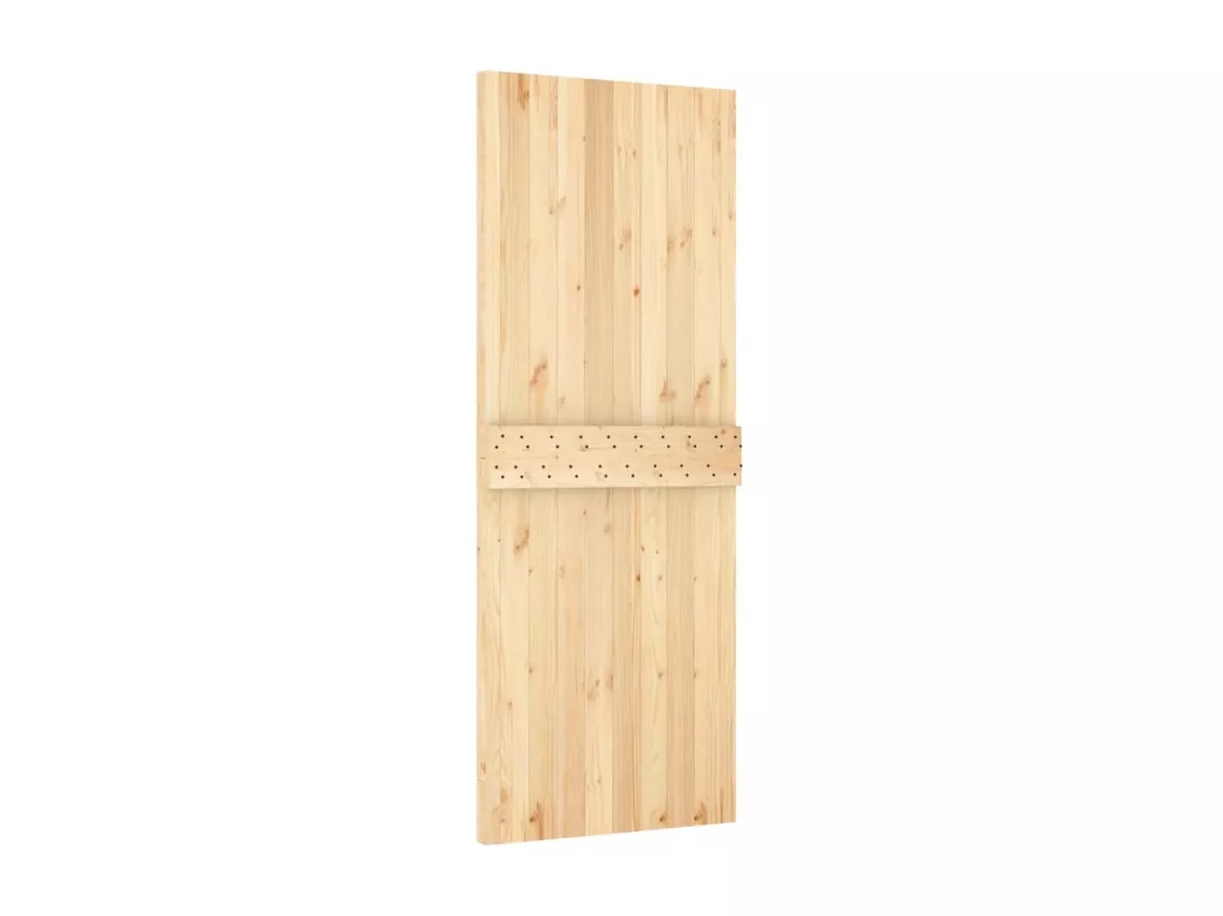 Porte coulissante et kit de quincaillerie 85x210 cm pin massif