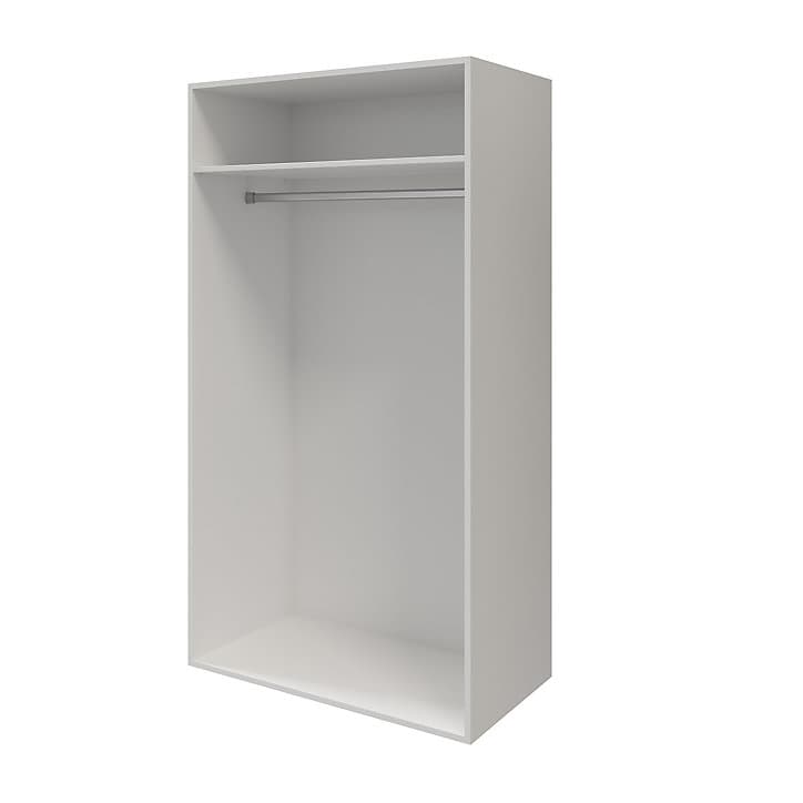 Armoire penderie portes battantes blanche et anthracite brillant GoodHome Atomia H. 187,5 x L. 100 x P. 60 cm