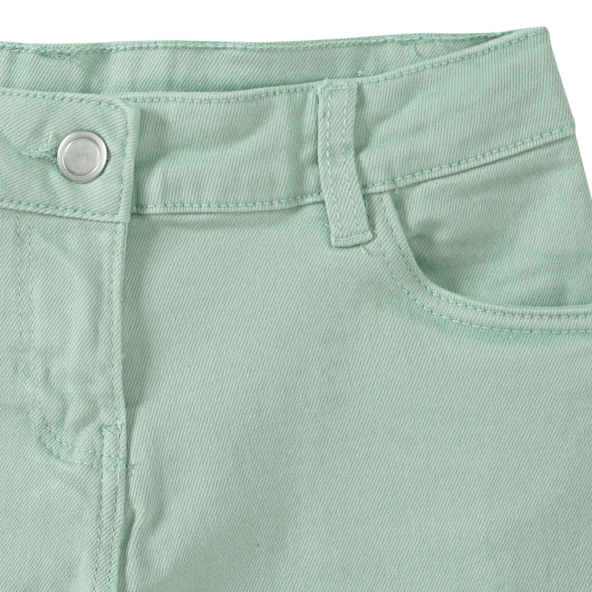 Yigga Mädchen Jeans-Shorts mit Fransen grün