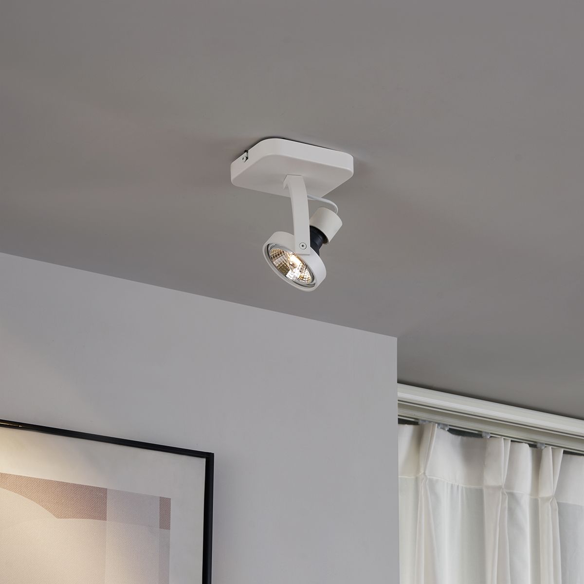 Design plafondspot wit GU10 70mm draai- en kantelbaar - Vo