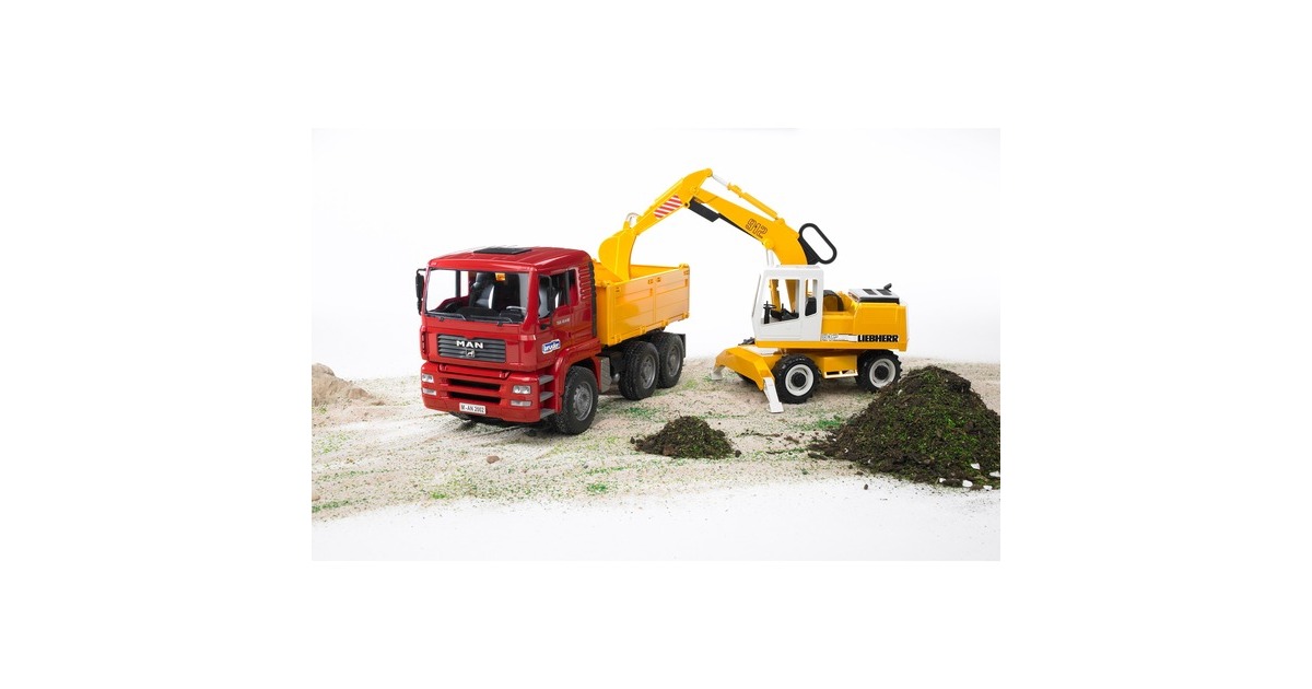 bruderMAN TGA Kiepwagen met Liebherr kraan Modelvoertuig  (02751)