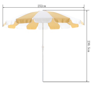 KARWEI parasol okergeel/wit rond Ø 250 cm