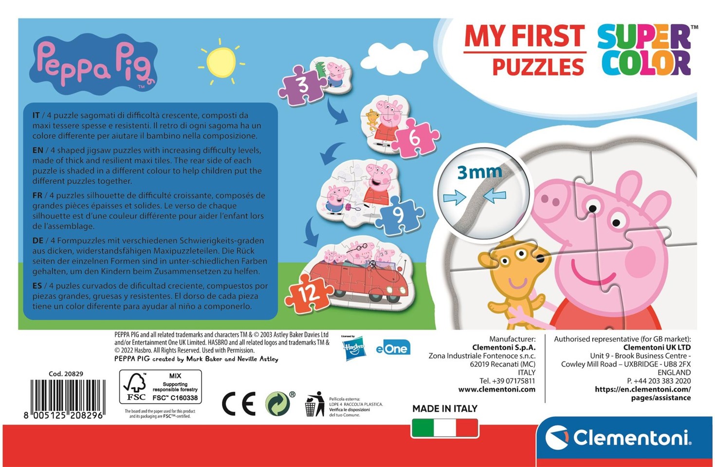 Clementoni - My first puzzle 3-6-9-12 pcs - Peppa Pig (20829)