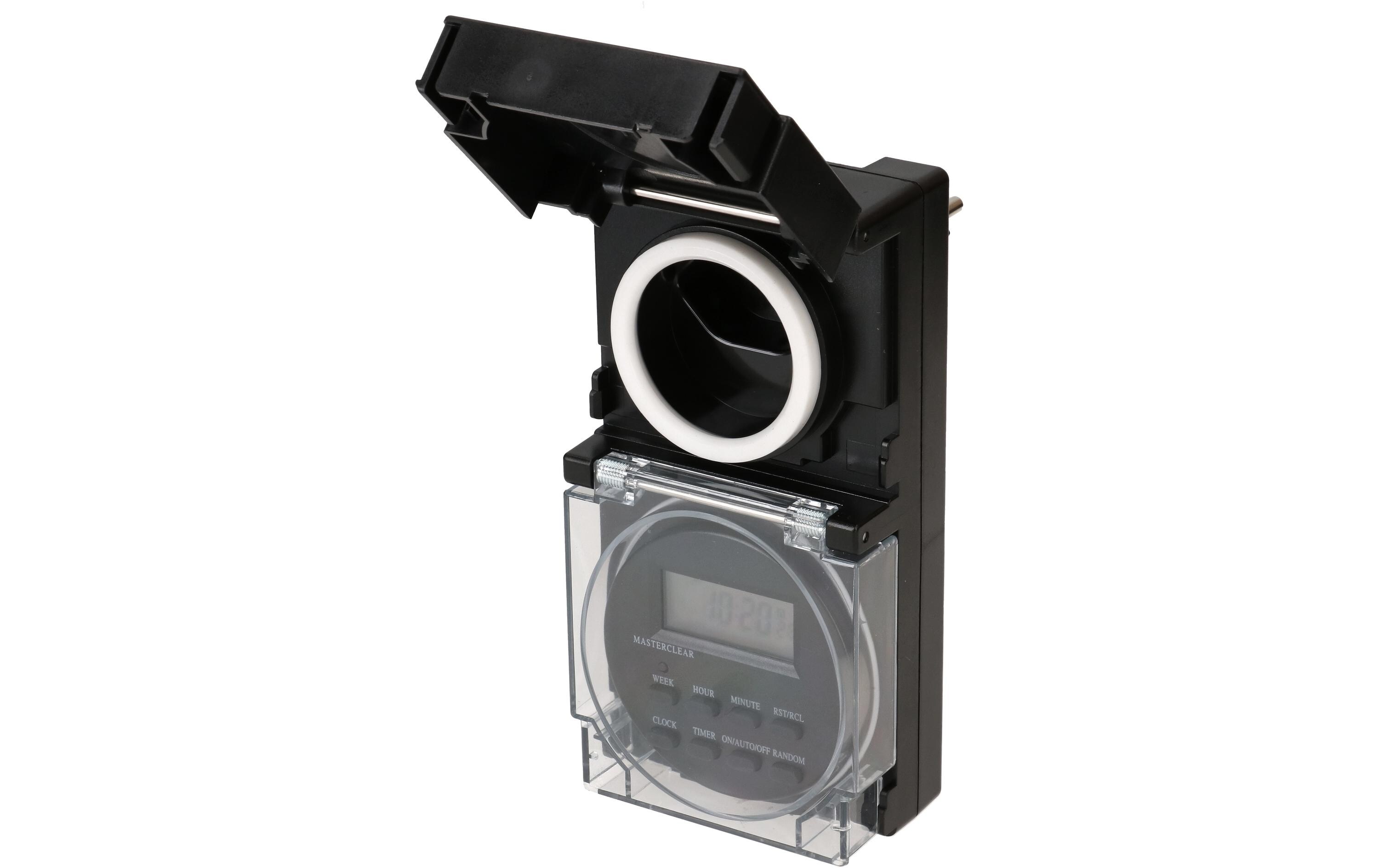 Zeitschaltuhr IP55 Digital, SchwarzDigitale Zeitschaltuhr für den Aussenbereich