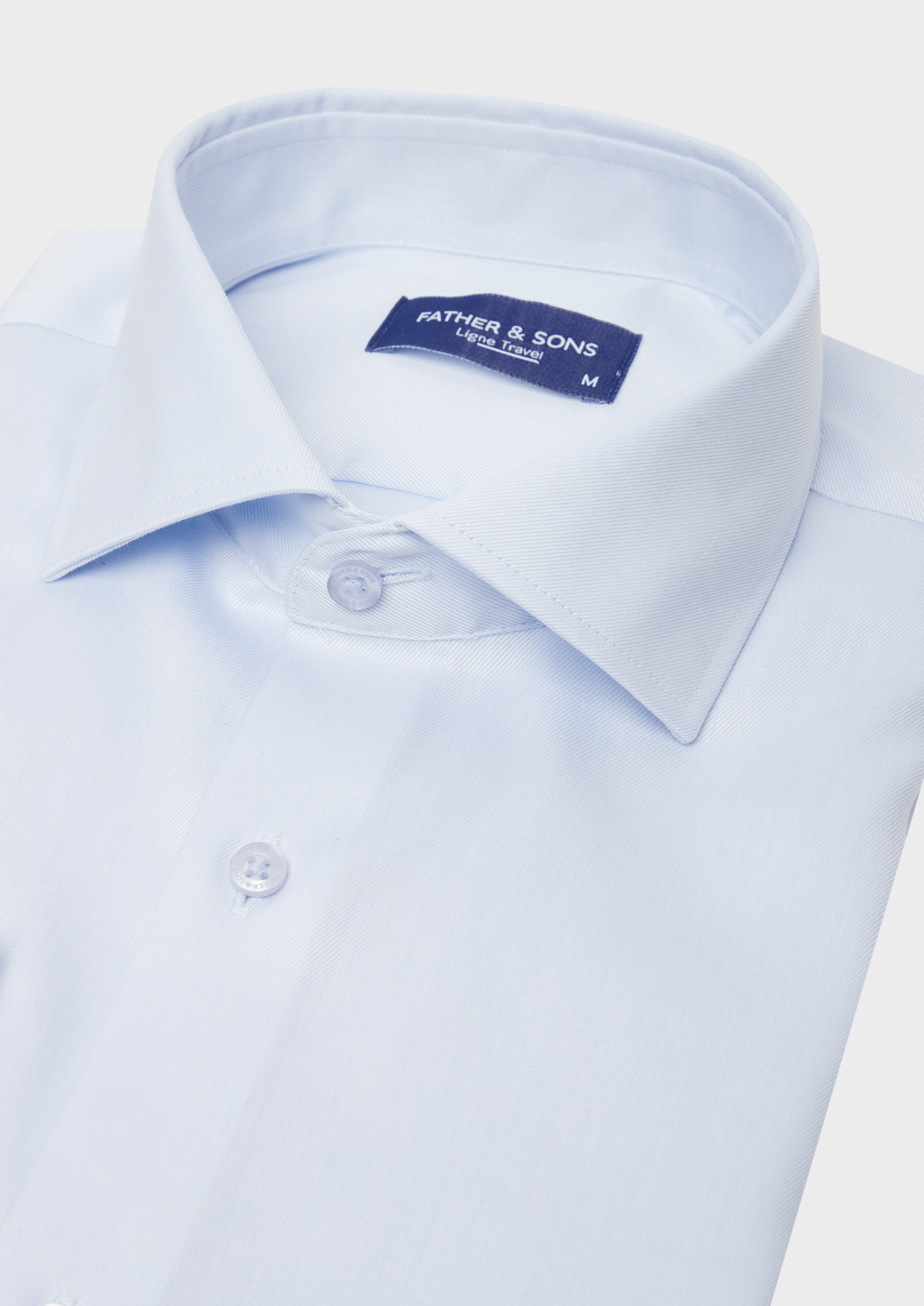 Chemise habillée non-iron Slim en popeline de coton uni bleu ciel