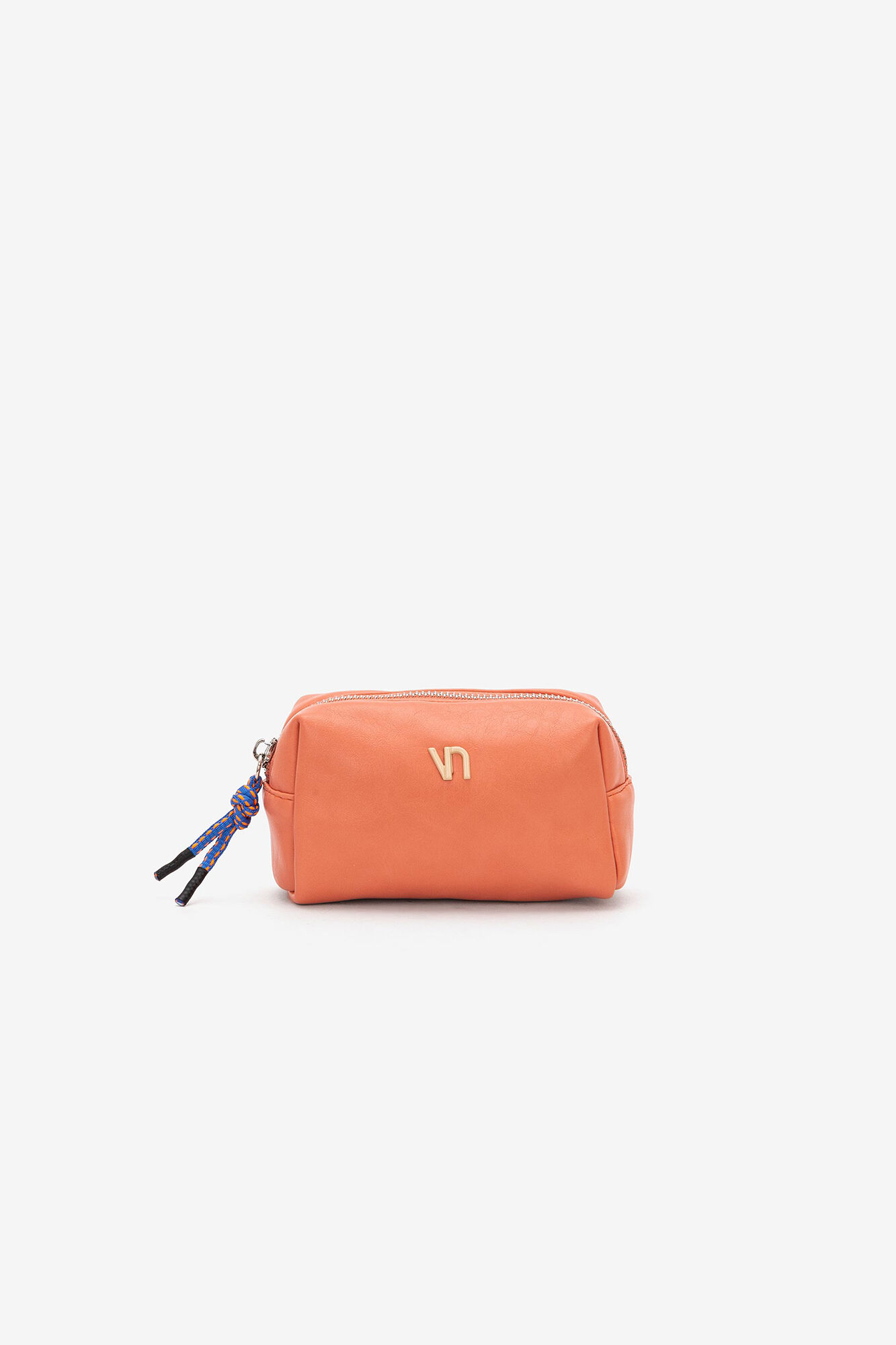 Bolsa acolchoada com cordão em rosa contrastante