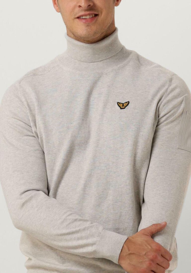 PME LEGEND lichtgrijze pme legend coltrui turtleneck cotton elite knit