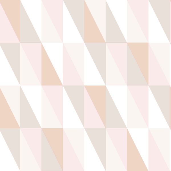 Estahome Grafische Driehoeken Behang - Roze / Oranje / Beige