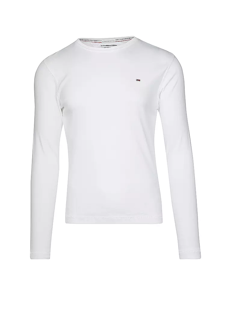 TOMMY JEANS Langarmshirt  Slim Fit weiss