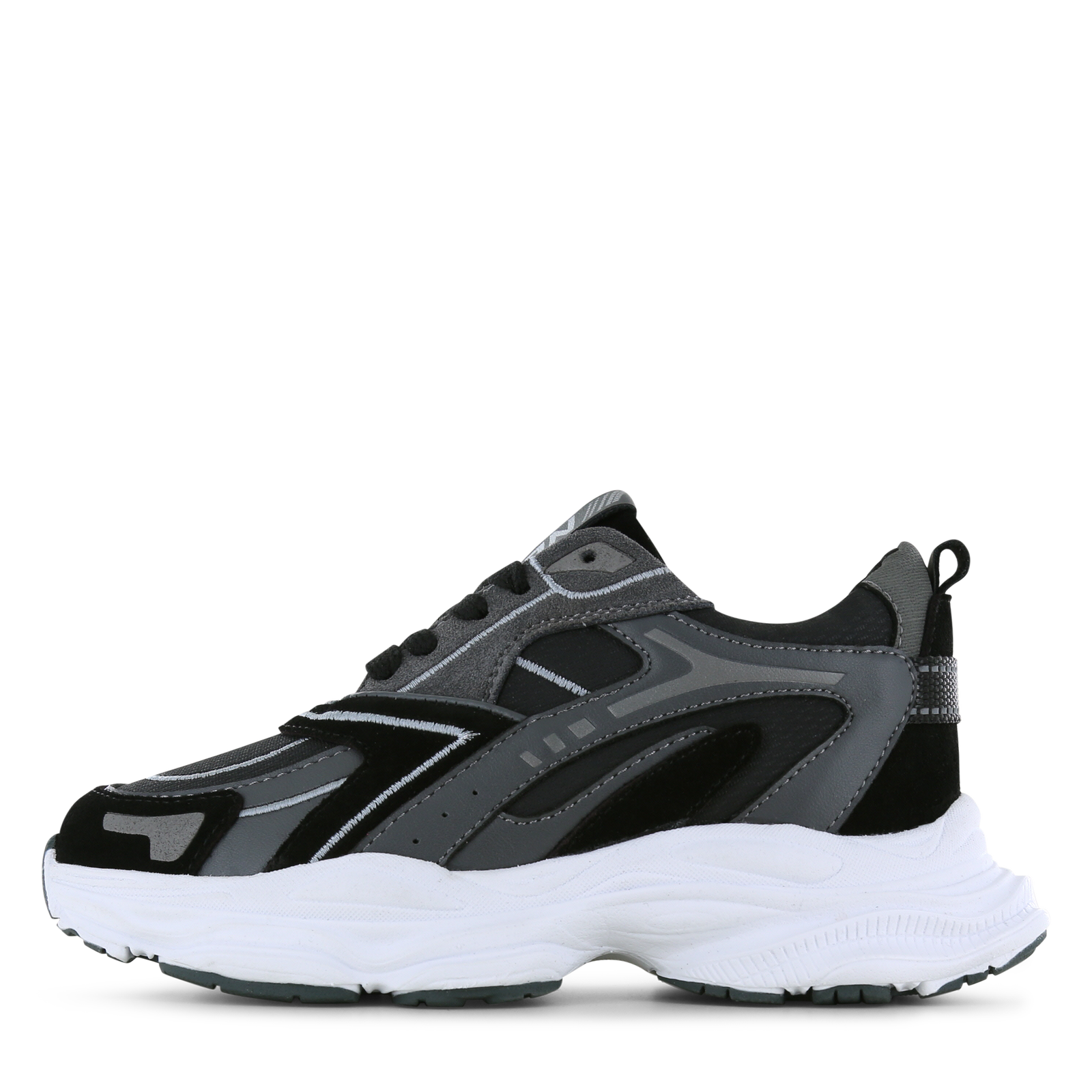 Shoesme zwart-grijze sneaker Microfiber leer, Suède | Sale
