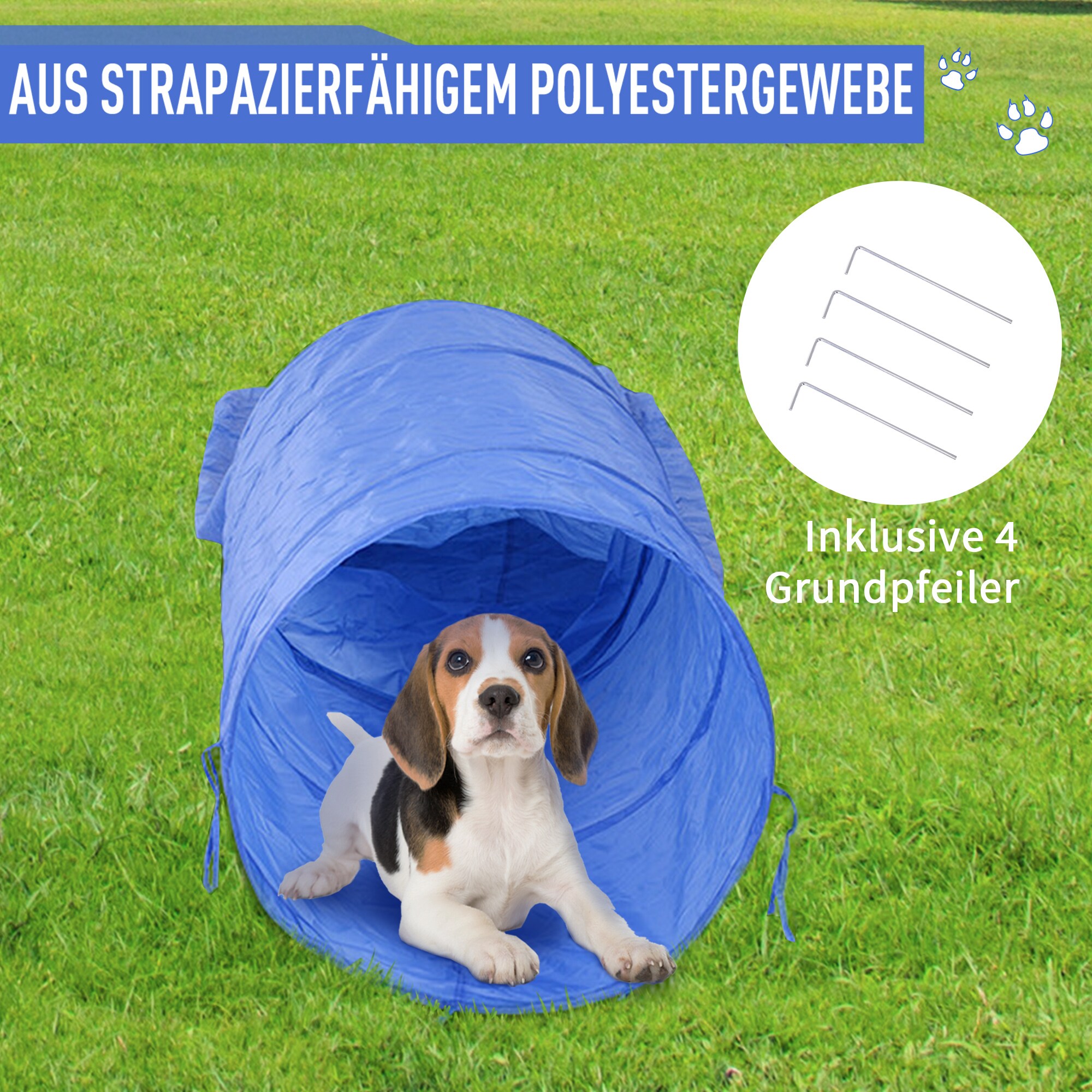 PawHut Haustier-Trainingsset inklusive Tasche weiß, blau, orange 328 x 300 x 94,5 cm (BxTxH)