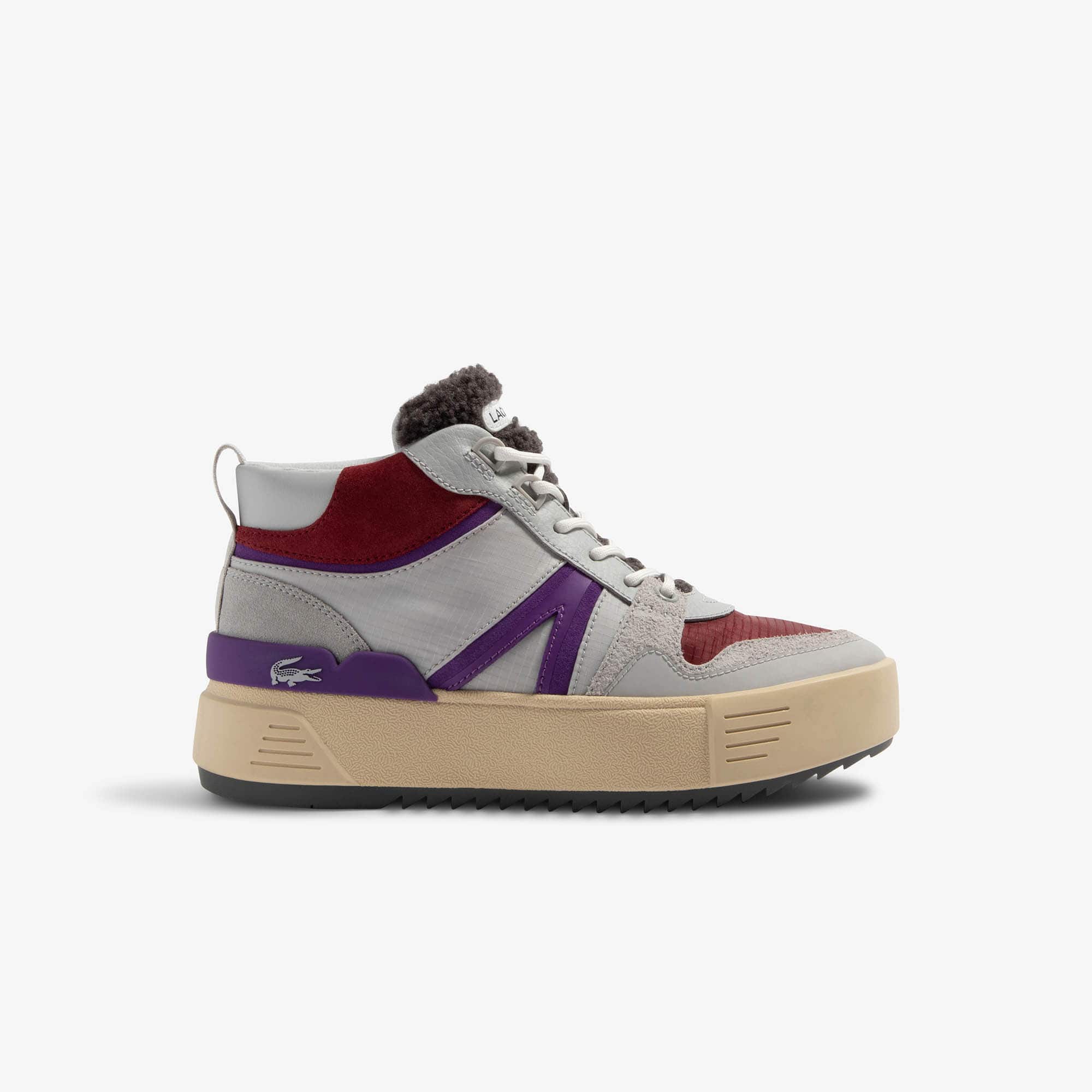 SneakerBoots L002 Winter Mid femme en cuir Outdoor - Gris - Lacoste - Femme