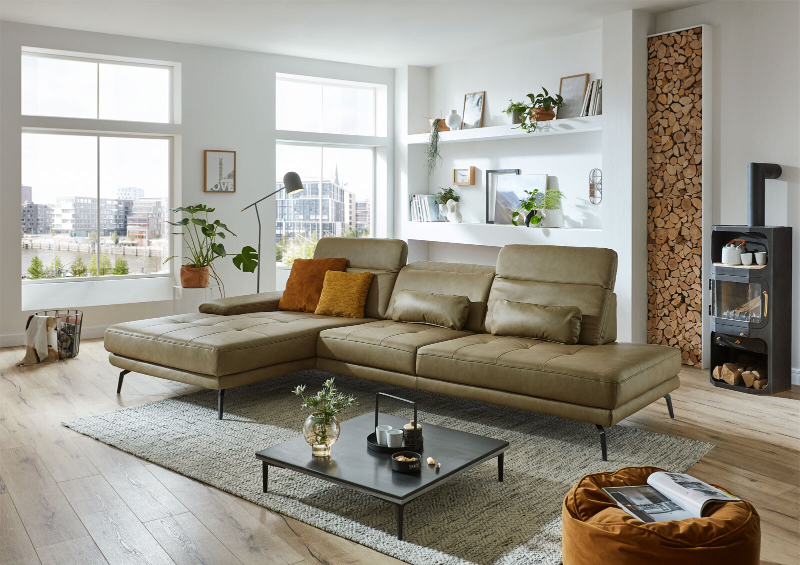 YoungLife Ecksofa SAINT DENIS moosgrün