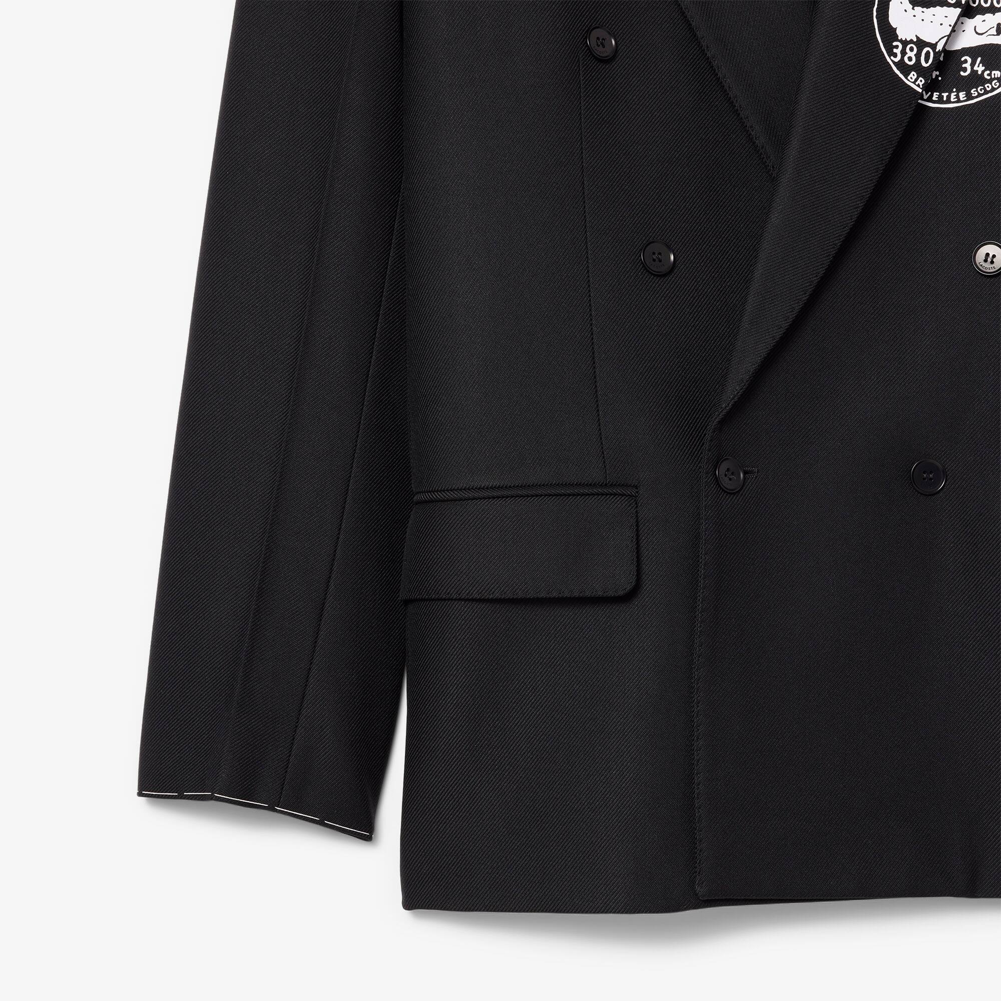 Blazer croisé en twill Défilé AH24 Noir