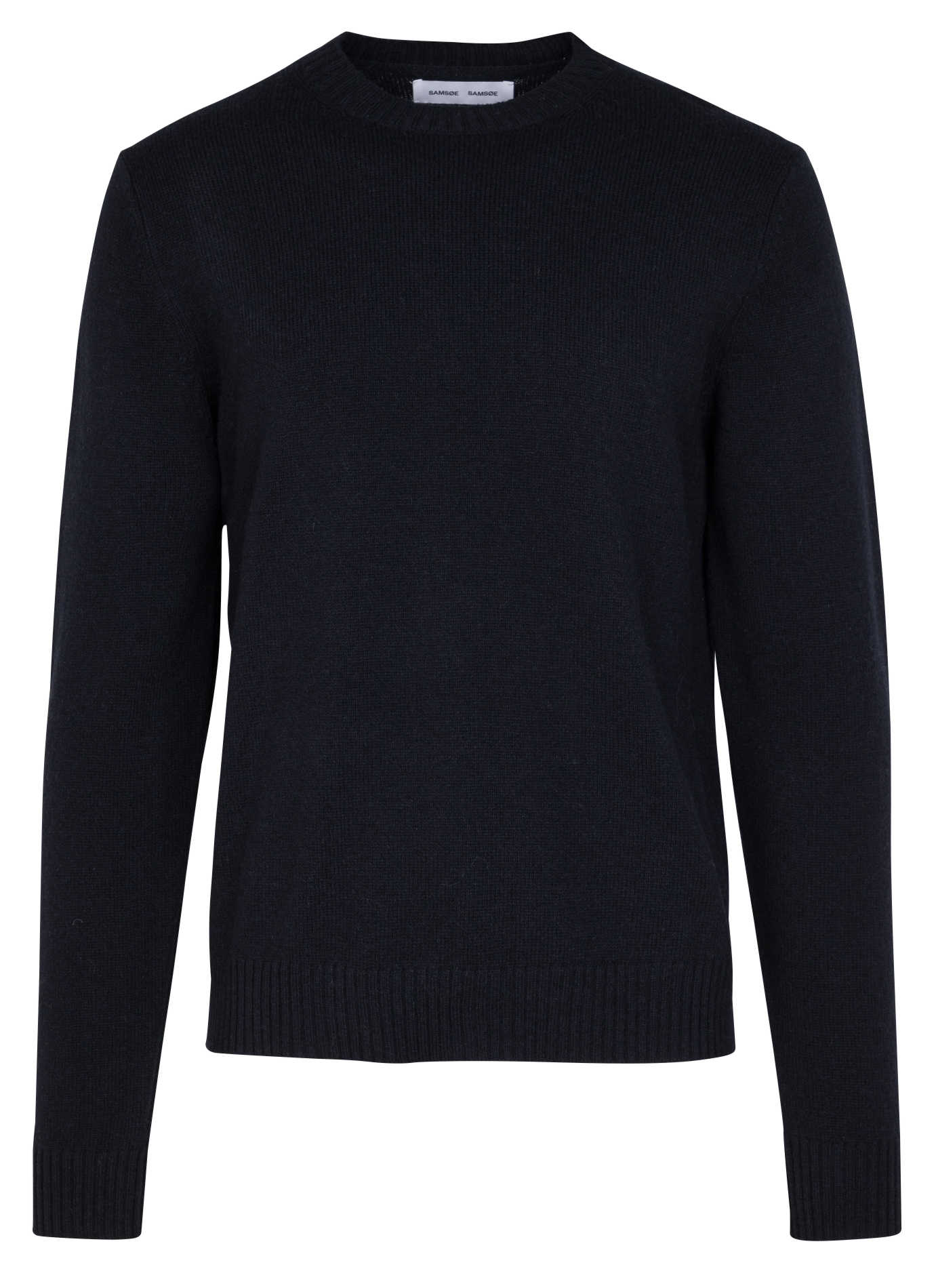 Sylli - Pull col rond slim-fit en laine mélangée | Bleu