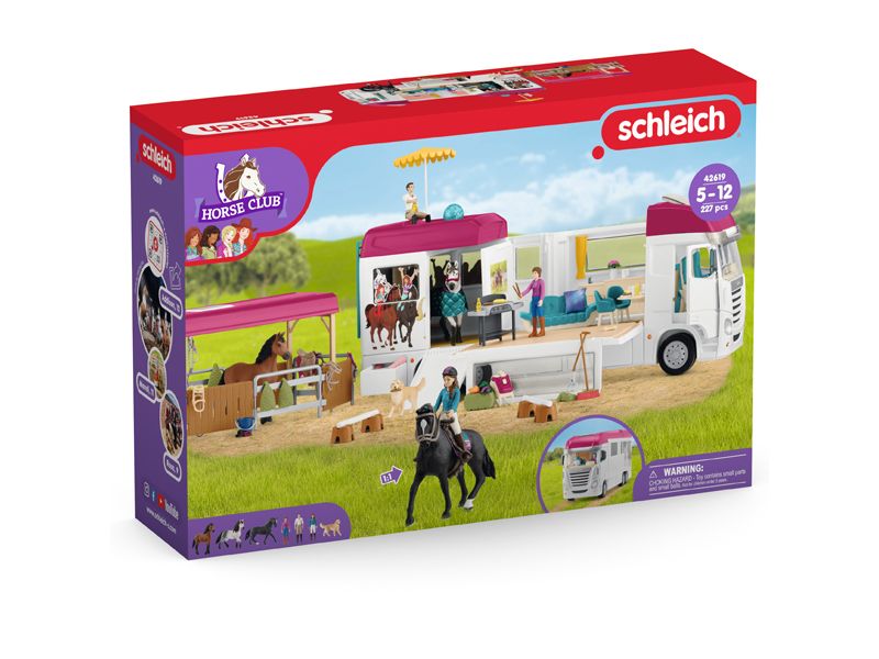 Schleich Spielfigurenset Horse Club Pferdetransporter Umfangreiches Pferde-Spielset