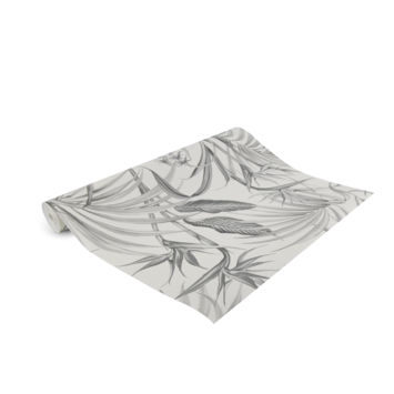 Vliesbehang Strelitzia grijs 111740