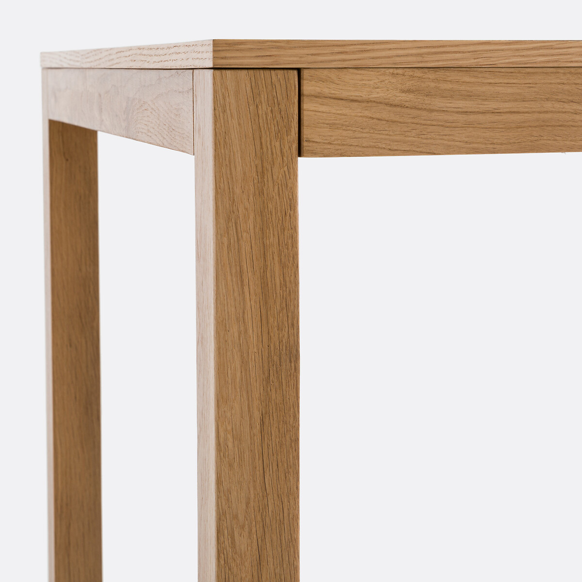 LA REDOUTE INTERIEURS<br>Mesa alta quadrada de carvalho, bordas retas, Nusso
