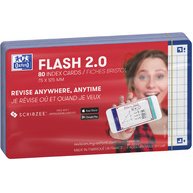 Fiches 'Flash 2.0', 75 x 125 mm, ligné, bleu