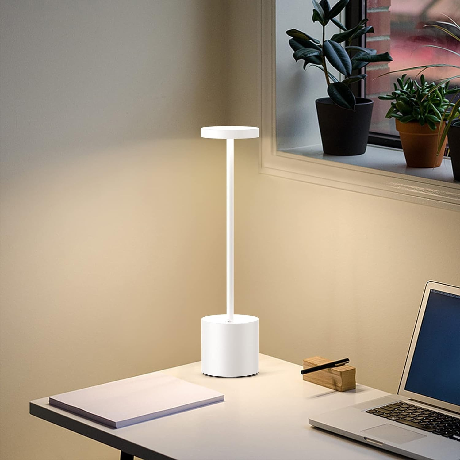 (34cm) 12 LED's Schreibtisch Lampe Dimmbares USB Home Deko Licht mit Touch Steuerung - Roségold