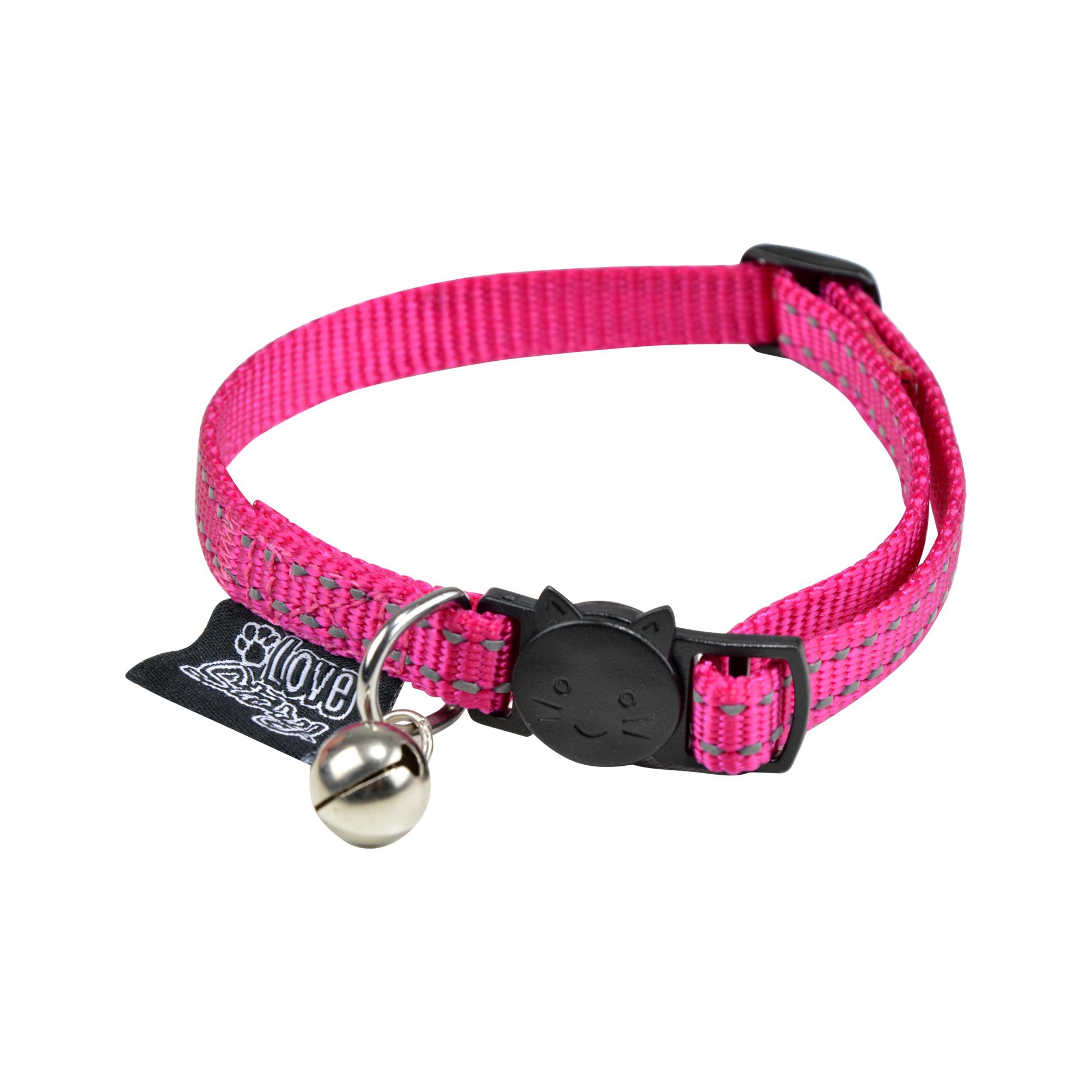 COLLIER ANTI ETRANGLEMENT 20 A 28CM REFLECHISSANT ROSE
