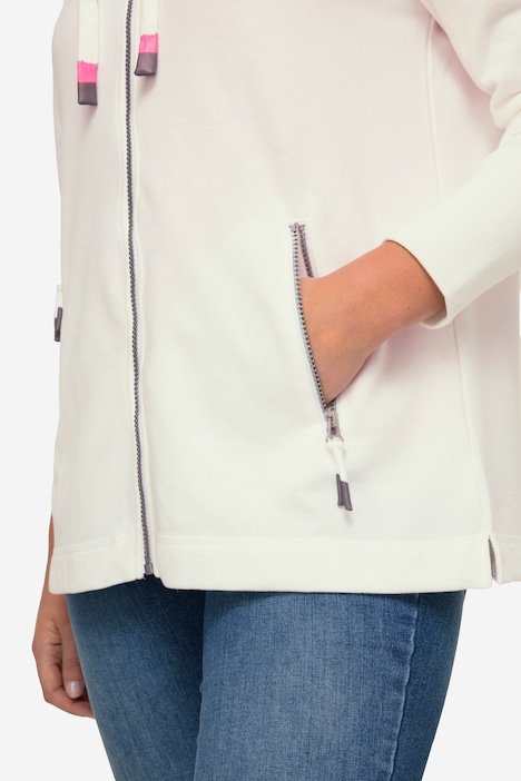 Sweatjacke, Stehkragen, Zipper, Langarm