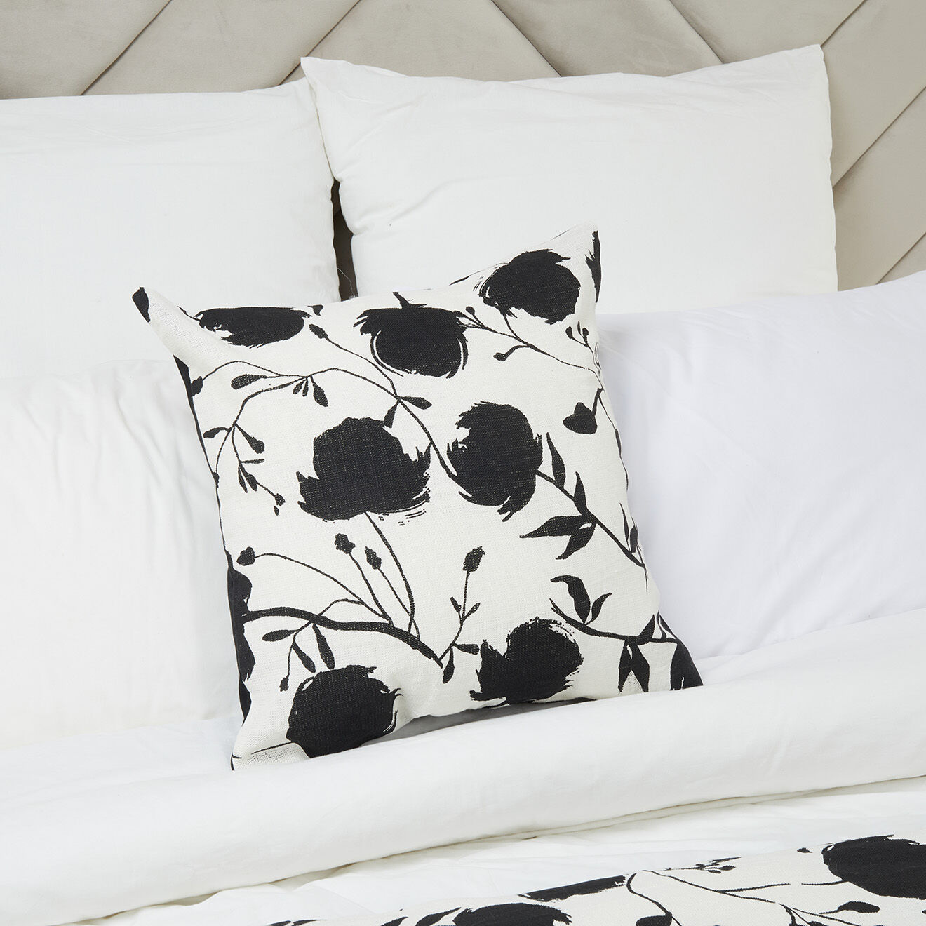 Haomy Housse de coussin en Lin & Coton Yulin blanche - 45x45 cm