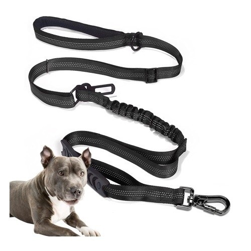 Guia de treinamento refletora preta Edipets para cães