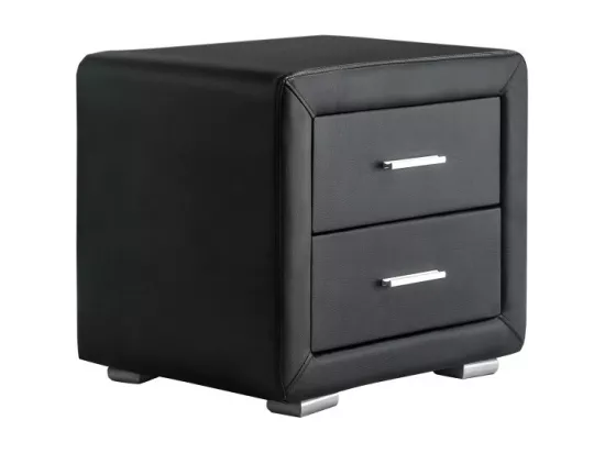 Table de chevet EMY en simili - Noir
