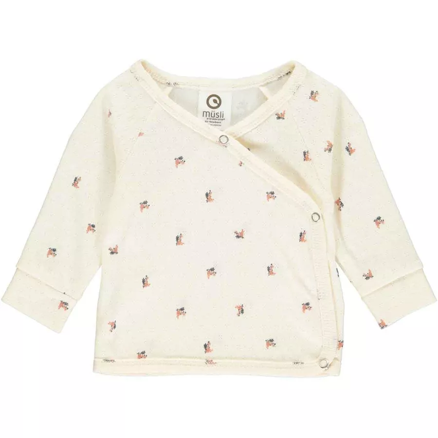Müsli Wickeljacke Buttercreambluerose