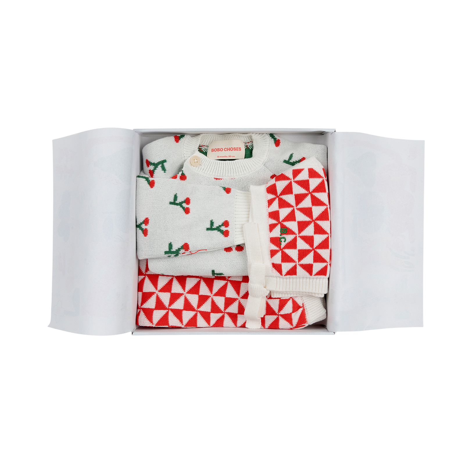 Baby Geschenkset Cherry All Over Red
