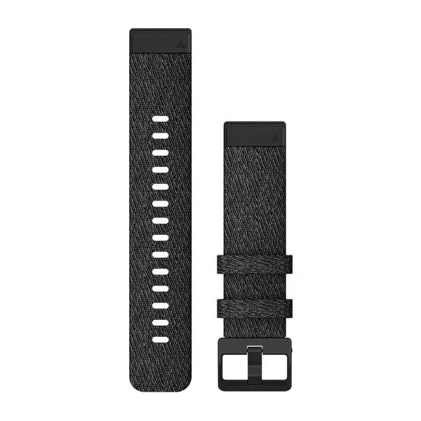 Garmin Acc,Fenix 6s 20mm Quickfit Hthr Black Nylon Band W/Black Black/Black