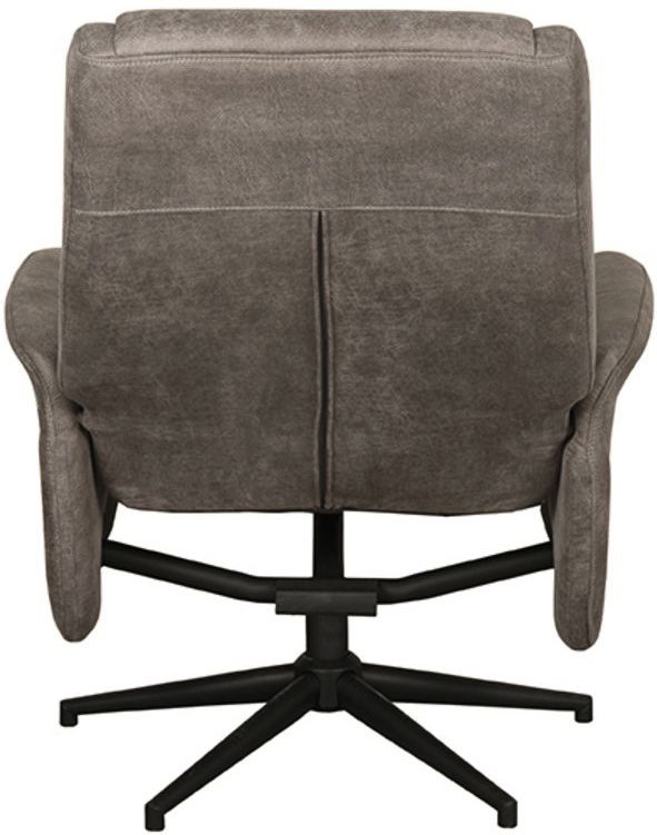 Relaxfauteuil met hocker Taupe Micro Suede CH-73.011 Bergen B77 x D76 x H105 cm