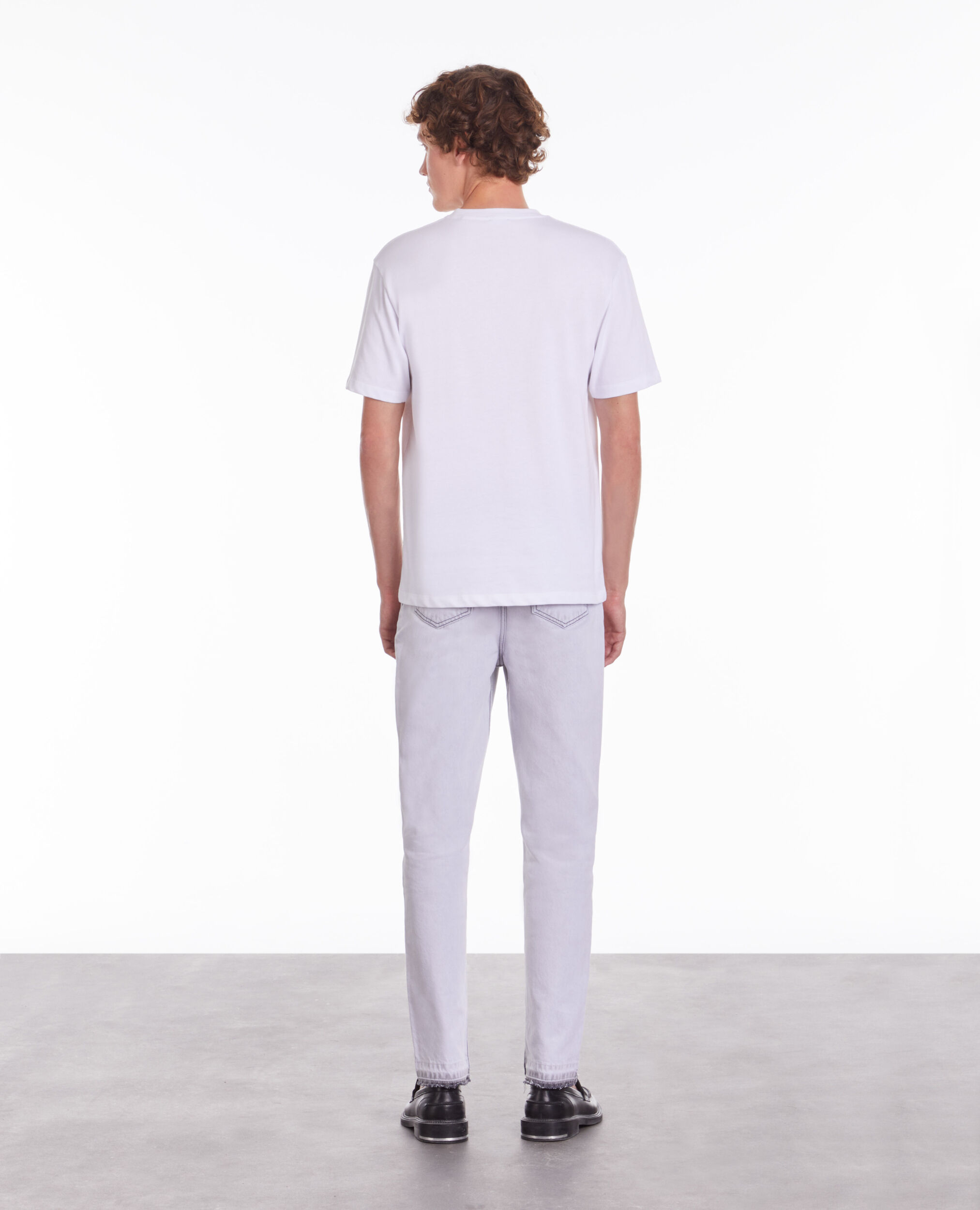 T-shirt blanc avec broderie Dagger through heart