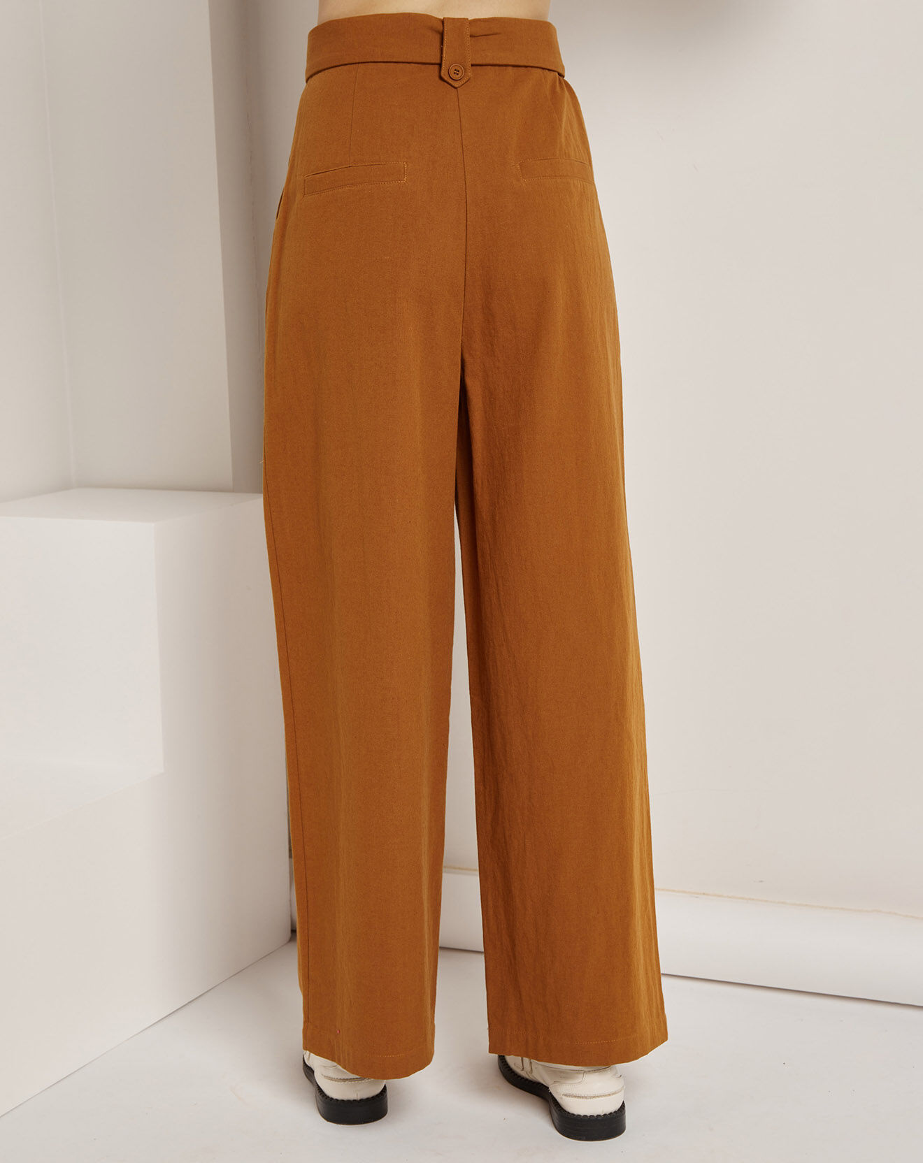 See u Soon Pantalon en Coton & Lin Jeanne brique