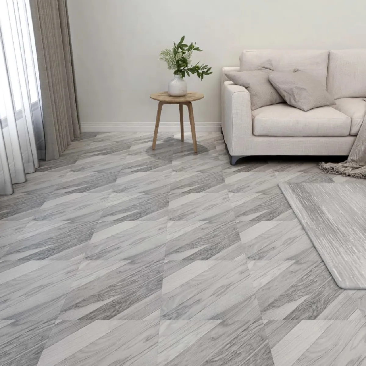 vidaXL Dalles de plancher PVC autoadhésif gris rayé