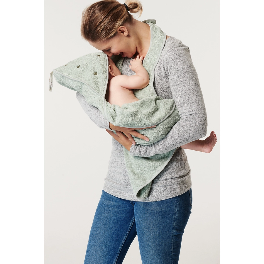 Noppies Badecape Wearable hooded towel 110cm Puritan Gray