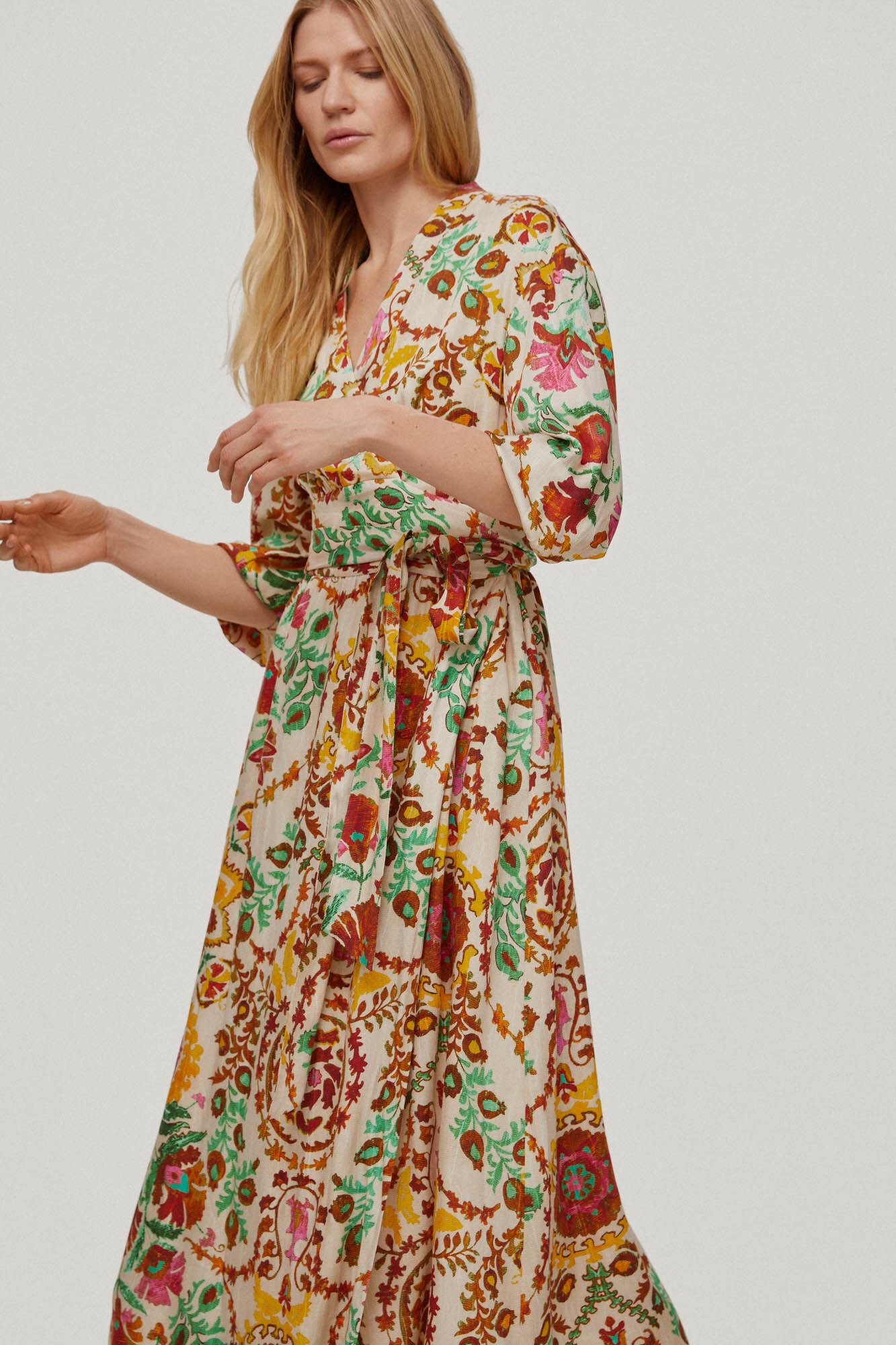 Vestido envelope estampado - Vários