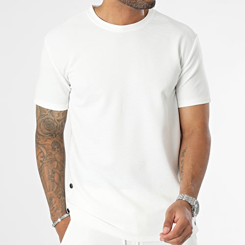 Ensemble Tee Shirt Et Short Jogging Blanc