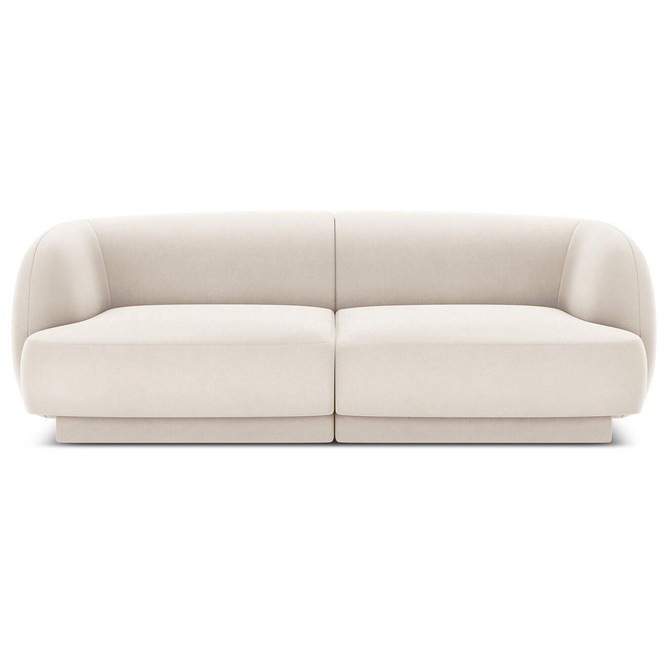 Micadoni Limited Edition Canapé Velours Miley 2 Places beige clair - 184x85x74 cm