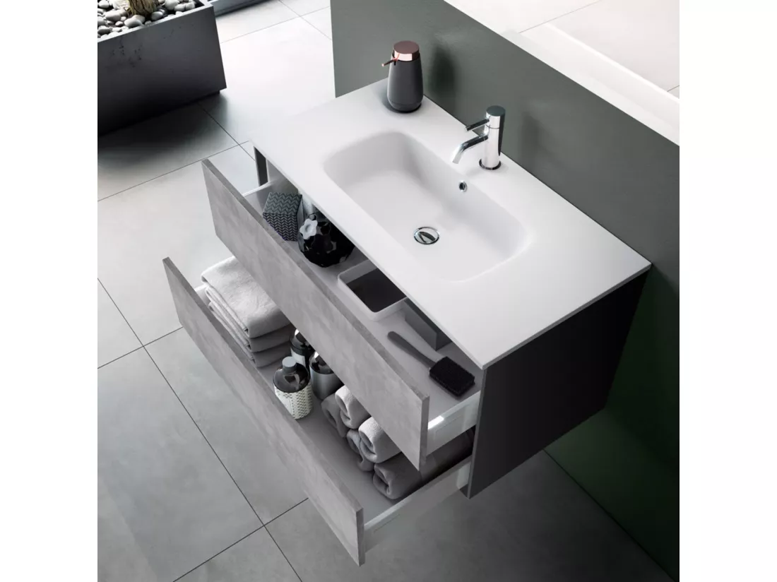 Ensemble de salle de bain 4 pièces IGEA ciment