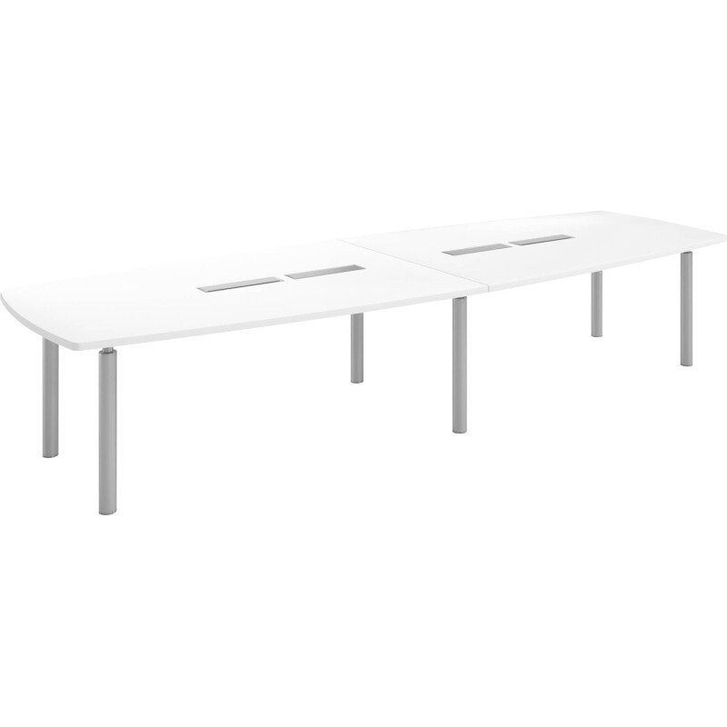 Table modulable stratifié antibactérien Belem plateau blanc