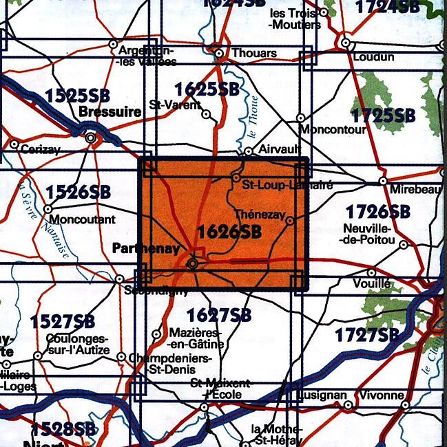 IGN - 1626 SB PARTHENAY THENEZAY 1 25 000