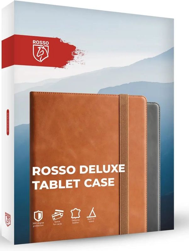 Rosso Deluxe - Book Case - Echt Leer - Bruin - Voor Apple iPad Air 13 (2024/2025)