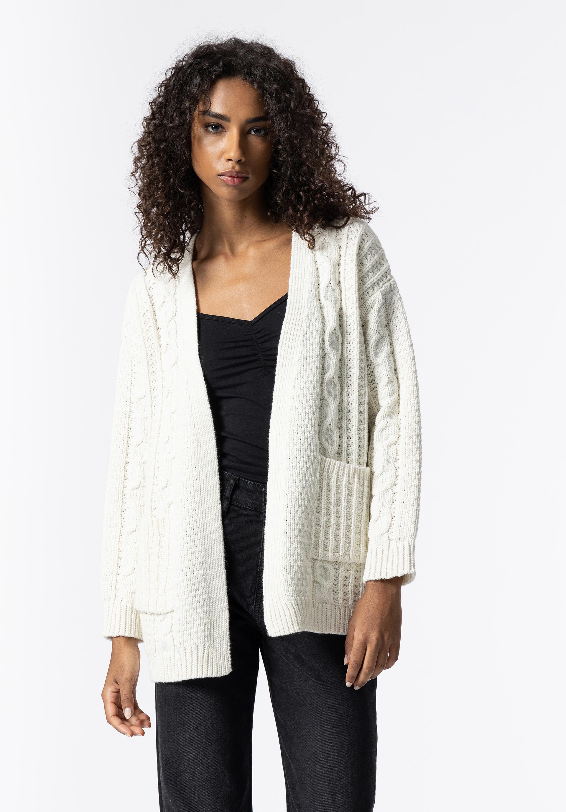 Cardigan com Bolsos